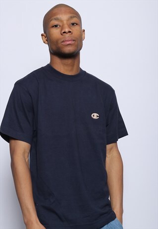VINTAGE CHAMPION BIG LOGO T-SHIRT BLUE