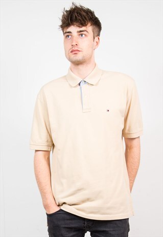 TOMMY HILFIGER BEIGE POLO T-SHIRT