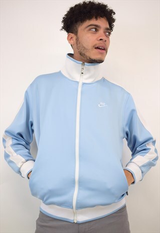 VINTAGE 90S NIKE POWDER WHITE BLUE JACKET