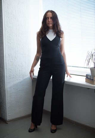 VINTAGE 80'S BLACK JUMPSUIT