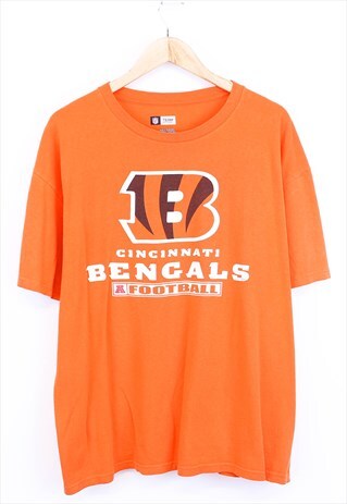 Vintage NFL Bengals T Shirt Orange With Sports Graphic