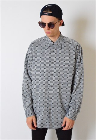 VINTAGE 90S GREY GRUNGE LONG SLEEVE SHIRT