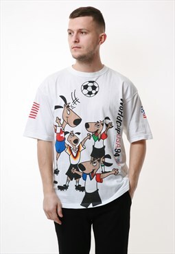 90s Graphic Print WorldCupUSA94 Vintage T-Shirt 16834
