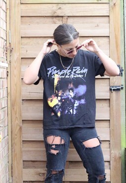 Vintage Y2K Prince printed Purple Rain t shirt in black