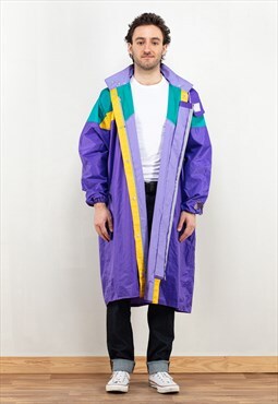 Vintage Men 80's PVC Rain Coat in Multi