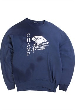 Vintage 90's Champ Sweatshirt Tie Dye Crewneck Navy