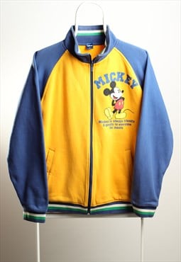Vintage Disney Zip up Fleece Lining Sweatshirt Yellow Blue