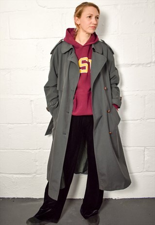 VINTAGE 90S GREEN TRENCH COAT