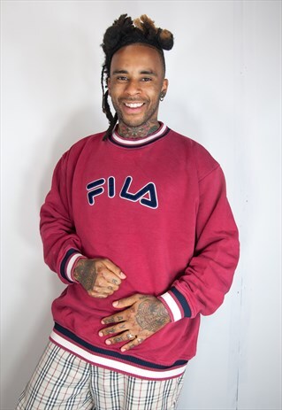 FILA RED EMBROIDED VINTAGE SWEATSHIRT