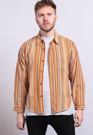 VINTAGE CORDUROY CORD STRIPED SHIRT