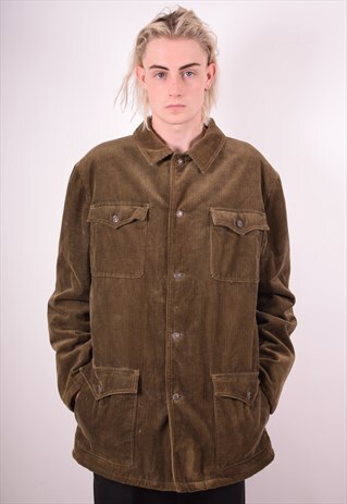 LEVI'S MENS VINTAGE SHERPA CORDUROY JACKET XL KHAKI 90S