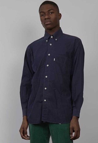 VINTAGE 80'S LEVI'S LOGO NAVY SHIRT
