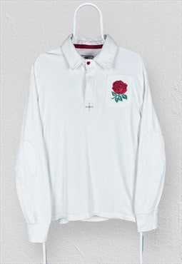 Vintage England Rugby Shirt Jersey White Mens Large