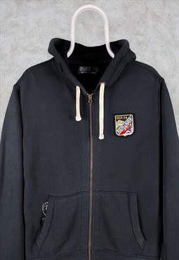 Vintage Black Polo Ralph Lauren Hoodie Medium