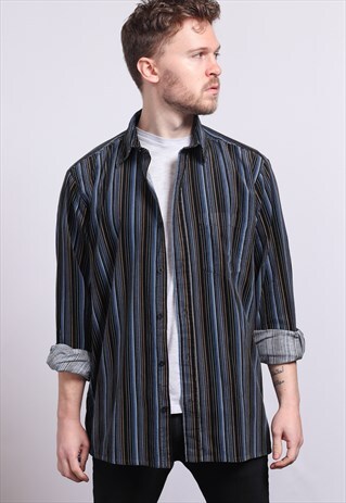 VINTAGE CORDUROY CORD STRIPED SHIRT