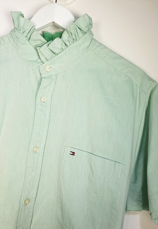 VINTAGE REWORKED TOMMY HILFIGER SHIRT IN MINT GREEN