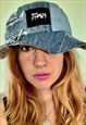 JUST HARRY REWORKED REVERSIBLE DENIM FLORAL BUCKET HAT