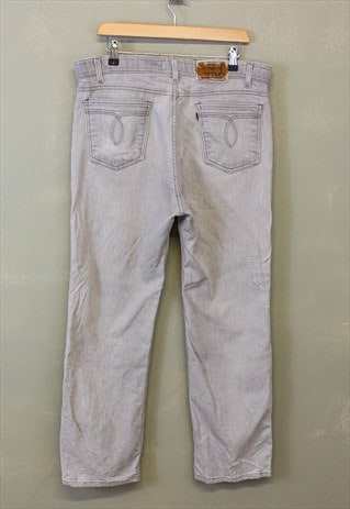 VINTAGE LEVI'S ACID WASH JEANS GREY STRAIGHT LEG 90S