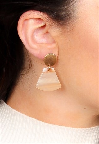 PEACH ACRYLIC DROP EARRINGS