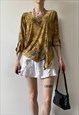 VINTAGE Y2K 00S LEOPARD PRINT ASYMMETRIC BLOUSE