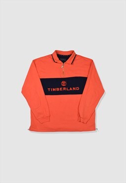Vintage 90s Timberland Embroidered Logo Sweatshirt in Orange