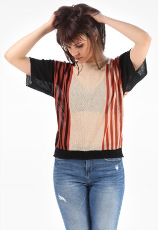 BOHO TOP VINTAGE WOMEN STRIPED