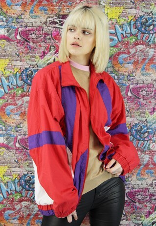 VINTAGE 90S SHELL JACKET/WINDBREAKER. UNISEX SPORTSWEAR.