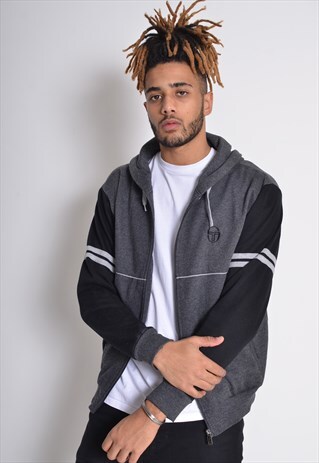 VINTAGE SERGIO TACCHINI ZIP UP HOODIE GREY