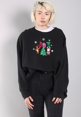 VINTAGE XMAS CHRISTMAS PRINT SWEATSHIRT