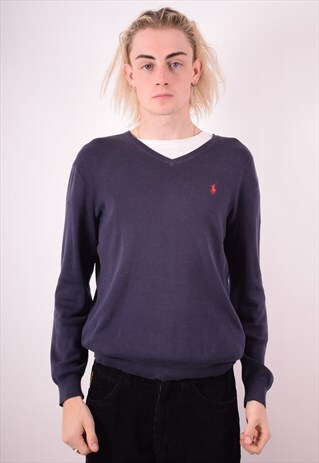 POLO RALPH LAUREN MENS VINTAGE JUMPER SWEATER MEDIUM 90S