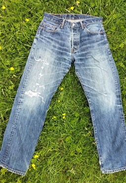 Vintage 90's 501 Distressed Guy Fit Levi Jeans