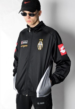LOTTO BLACK JUVENTUS FOOTBALL TRACK JACKET