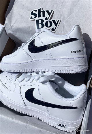 AIR FORCE 1 CUSTOM PERSONALISED NAVY TICK DATE / NAME