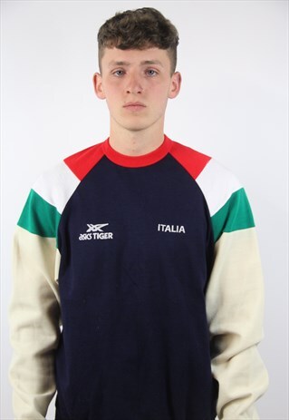 VINTAGE ASICS ITALIA PATTERNED SWEATSHIRT