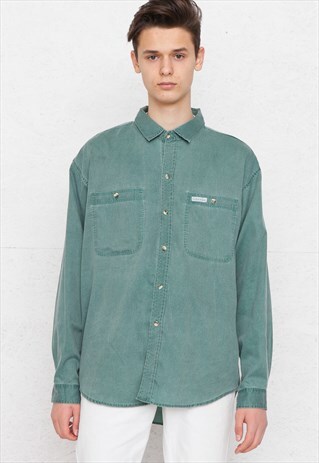 VINTAGE GREEN CALVIN KLEIN LONG SLEEVE SHIRT
