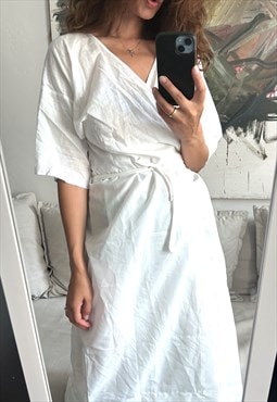 Kimono White Dress - Large 