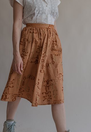 VINTAGE 80S PLEATED MUSTARD SKIRT