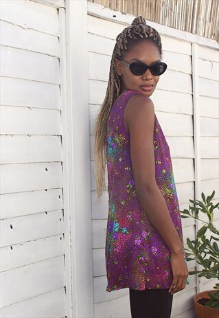 60S TOP TUNIQUE WITH STUNNING FLOWER PRINT