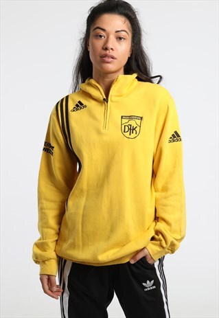 90S ADIDAS EMBROIDERED LOGO 1/4 ZIP SWEATSHIRT