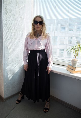 VINTAGE 80'S BLACK MAXI SKIRT