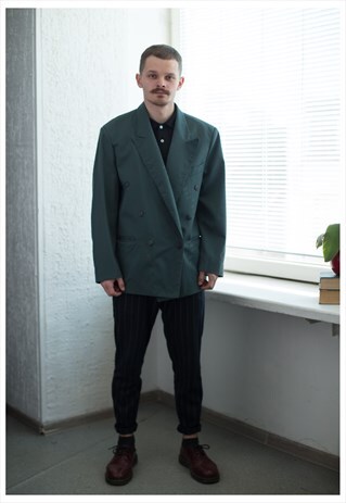 VINTAGE 80'S GREEN DOUBLE BREASTED JACKET