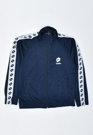 VINTAGE 90'S LOTTO TRACKSUIT TOP JACKET NAVY BLUE