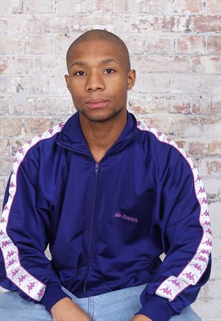 VINTAGE KAPPA TAPE LOGO TRACK JACKET PURPLE