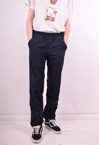 NIKE MENS VINTAGE TRACKSUIT TROUSERS W32 L33 BLACK 90'S