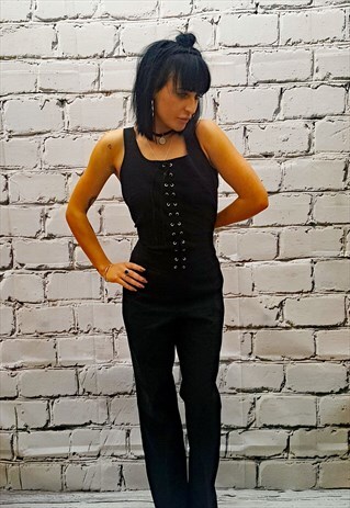 VINTAGE BLACK ALL IN ONE JUMPSUIT