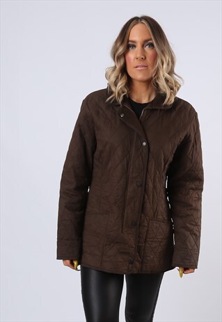 BARBOUR SOFT DURACOTTON DURAQUILT JACKET COAT UK 14 (FNAP)