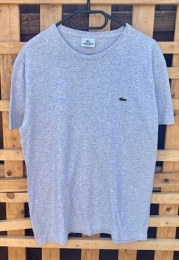 Lacoste grey embroidered logo T-shirt small 