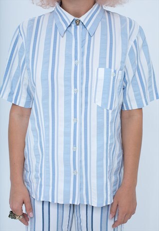 BLUE STRIPPED BOYFRIEND SHIRT