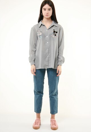 BLOUSE CHECKED PADDED SHOULDERS OVERSIZED RELAXED 230