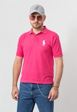 Ralph Lauren Polo shirt Y2K vintage embroidered top in pink